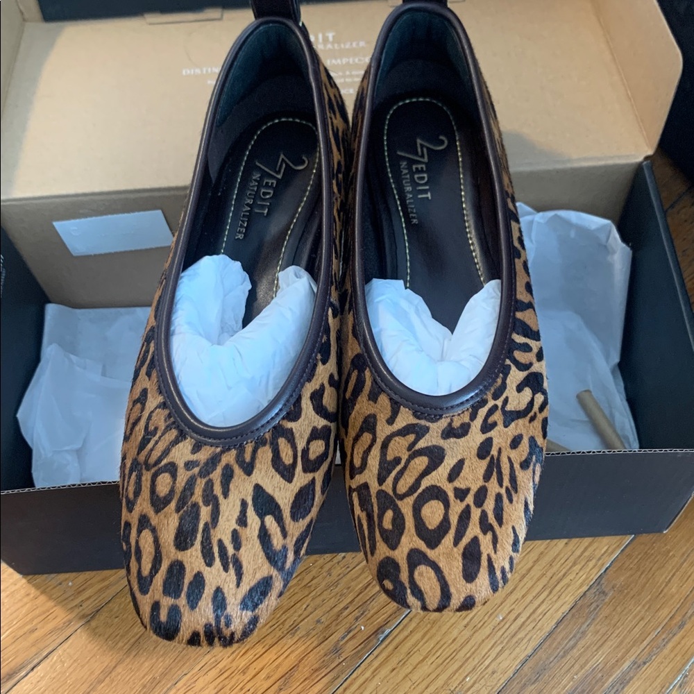 Leopard Print Loafers with Brown Accents